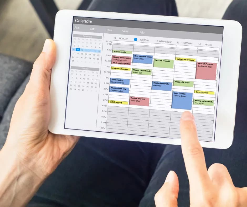 Calendar on a tablet