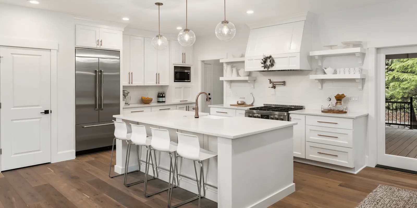 Bright kitchen in a staged home